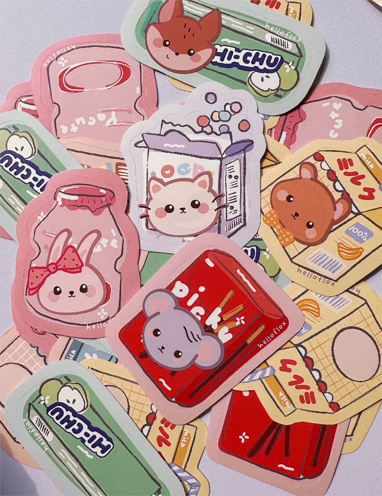 helloflox snacks individual sticker